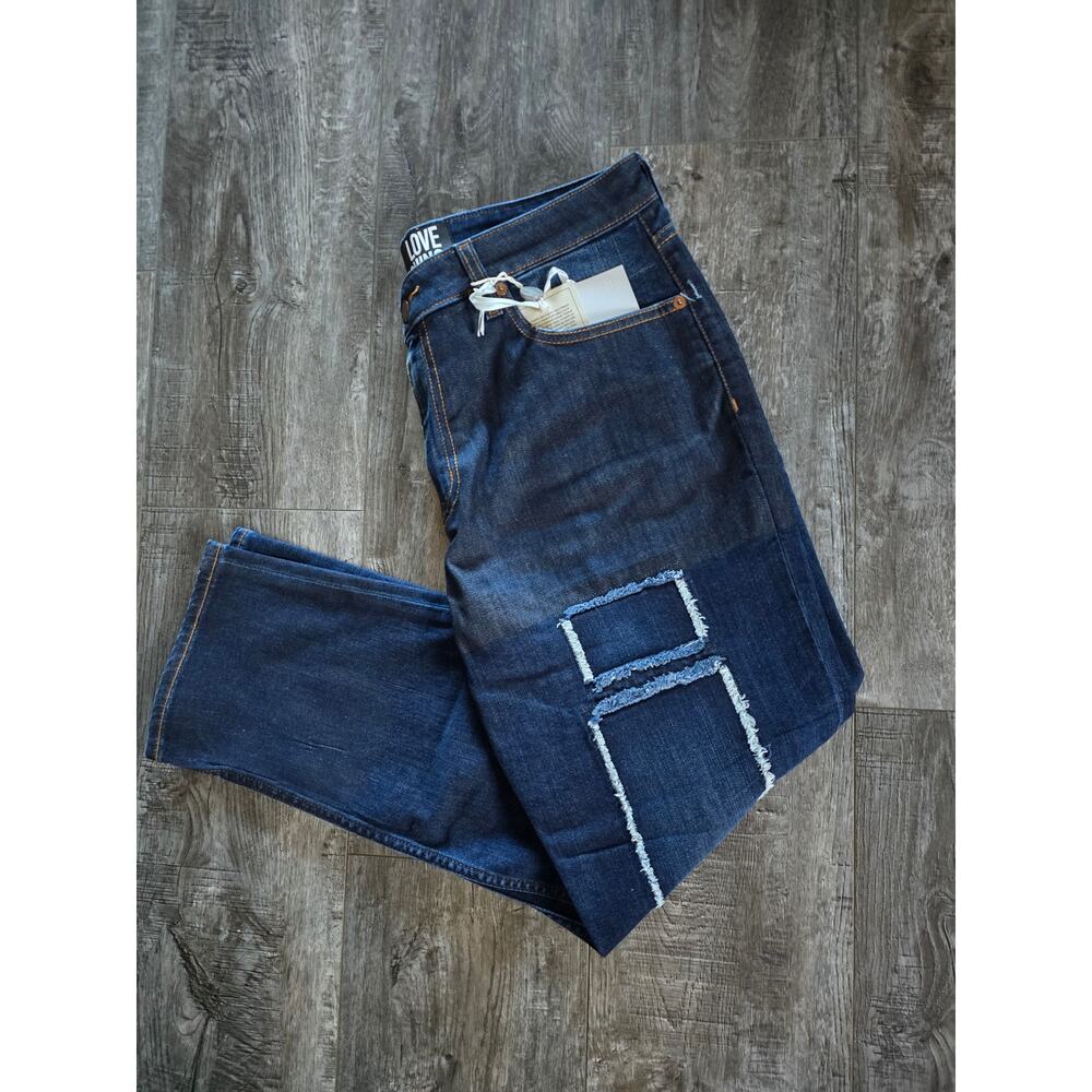 NWT Love Moschino High Waisted Distressed Cropped Jeans 30 Waist - Picture 6 of 7